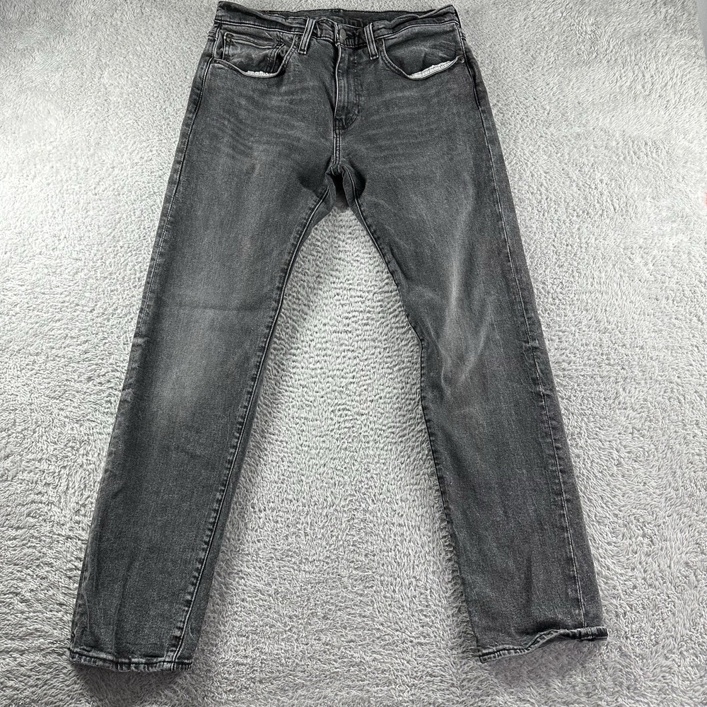 Levi's Premium 502 Jeans‎ Mens 31x32 Black Gray Faded Stretch Emo Skate Grunge
